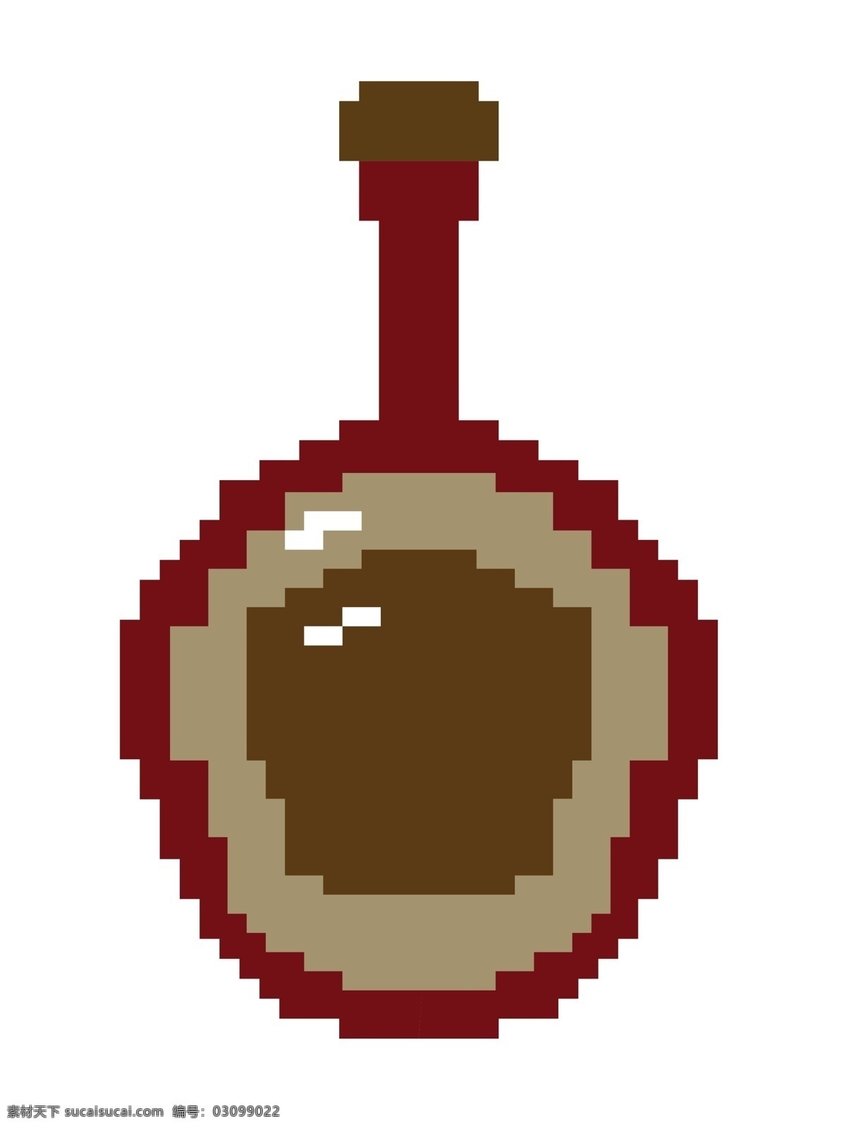 红色 像素 酒瓶 插图 立体酒瓶 红色酒瓶 像素酒瓶 描述酒瓶 酒瓶插图 棕色木塞 像素图案 精美的图案