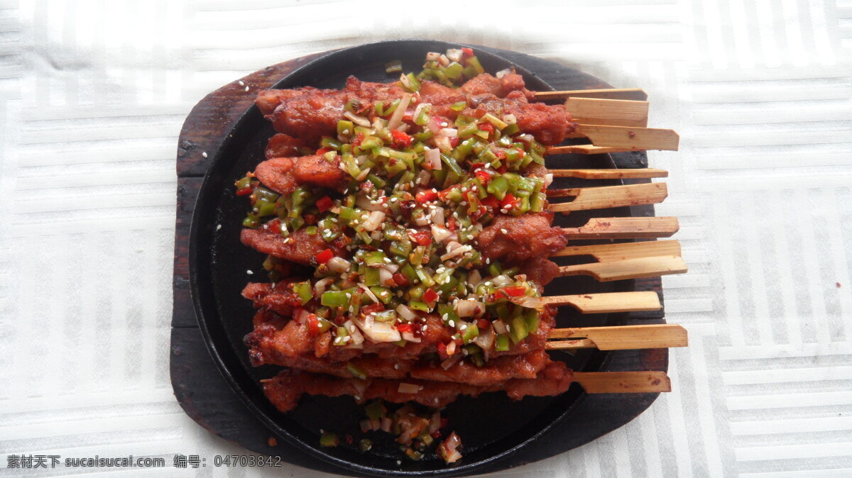 铁板肉串 猪肉串 羊肉串 烤肉串 新疆肉串 美食 传统美食 餐饮美食