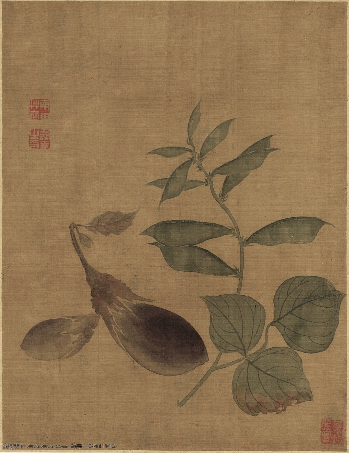 清 恽寿平 花果蔬菜之四 花鸟 清代 花卉 工笔 国画 花果蔬菜 文化艺术 绘画书法