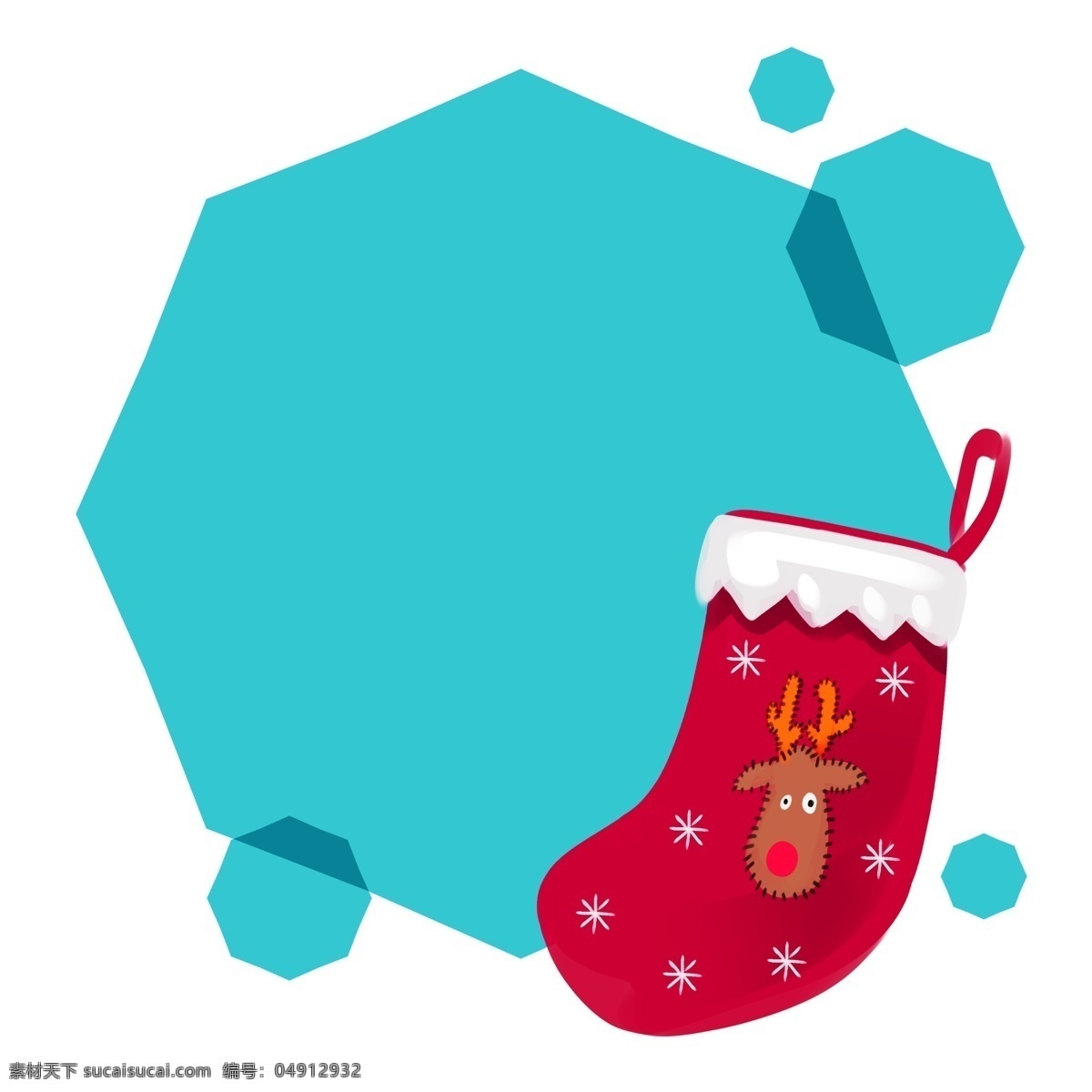 手绘 圣诞 袜子 边框 圣诞边框 蓝色 蓝色边框 几何图形边框 多边形边框 红儿袜子 红色圣诞袜
