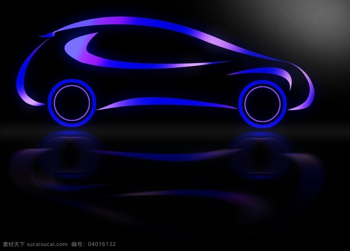 简约 时尚 动感 科技 汽车 科技感 流线型 抽象汽车 汽车图标 动感时尚 科技动感 暗色系 倒影 分层