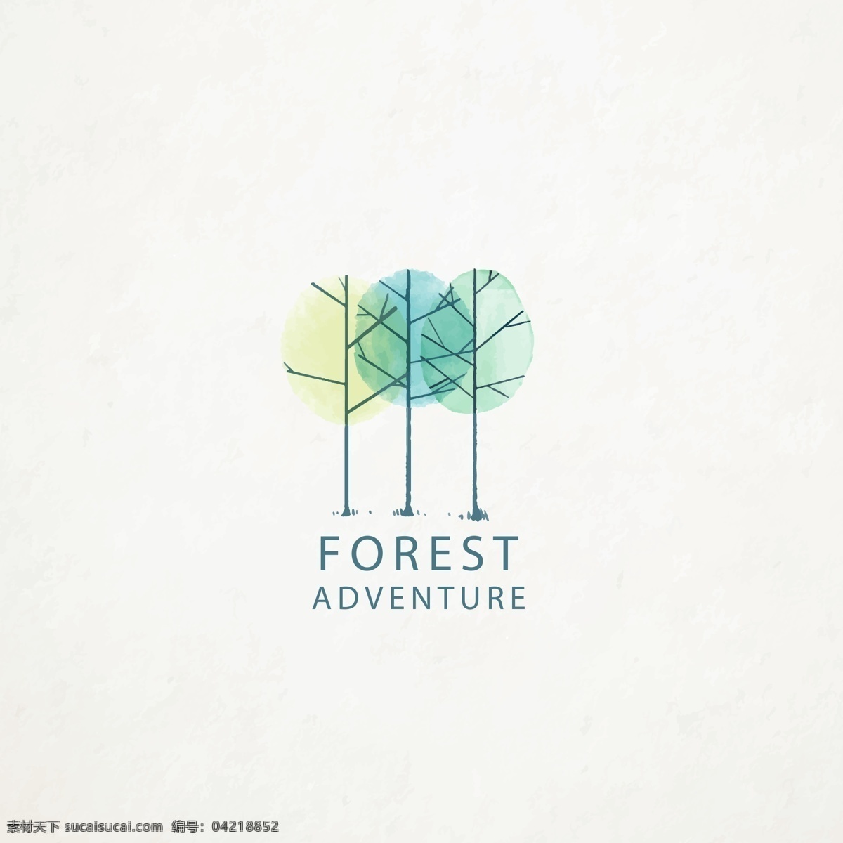 水彩 森林 标志 logo 模板 大自然 森林标志 logo模板