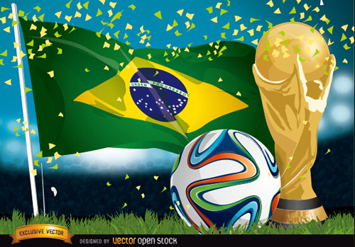 巴西 2014 足球 锦标赛 背景 矢量 矢量图 其他矢量图