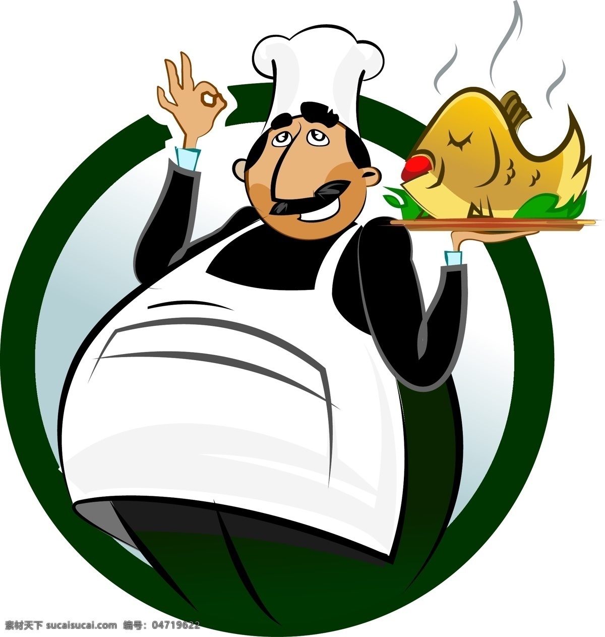 可爱的胖厨师 人物 职业 可爱 胖厨师 卡通