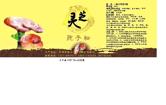 灵芝 孢子粉 瓶体 灵芝孢子粉 包装设计 矢量