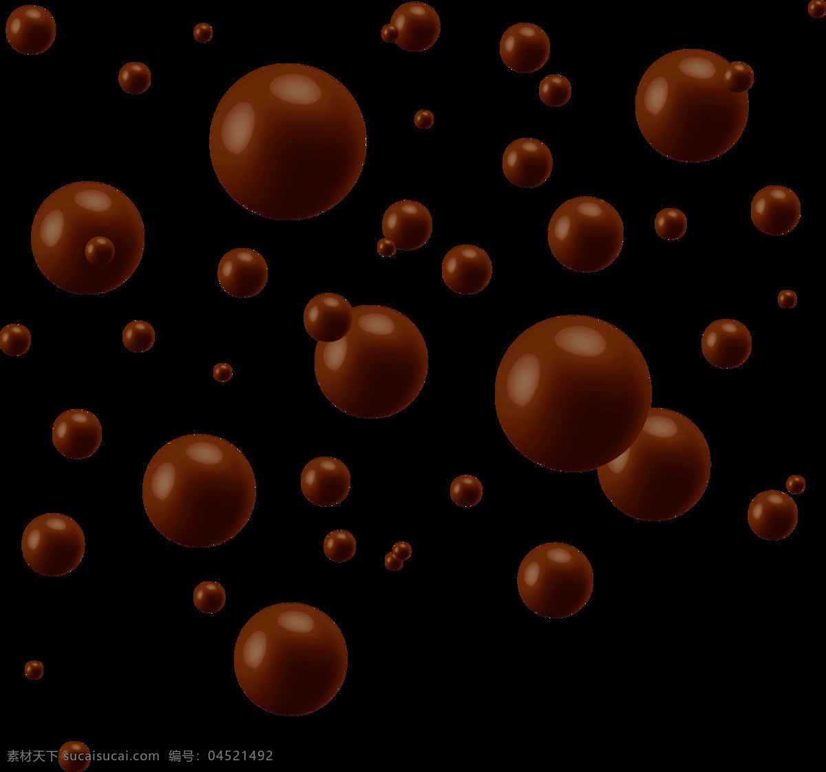 手绘 黑色 巧克力 球 元素 美味 食品 巧克力球 免抠 漂浮