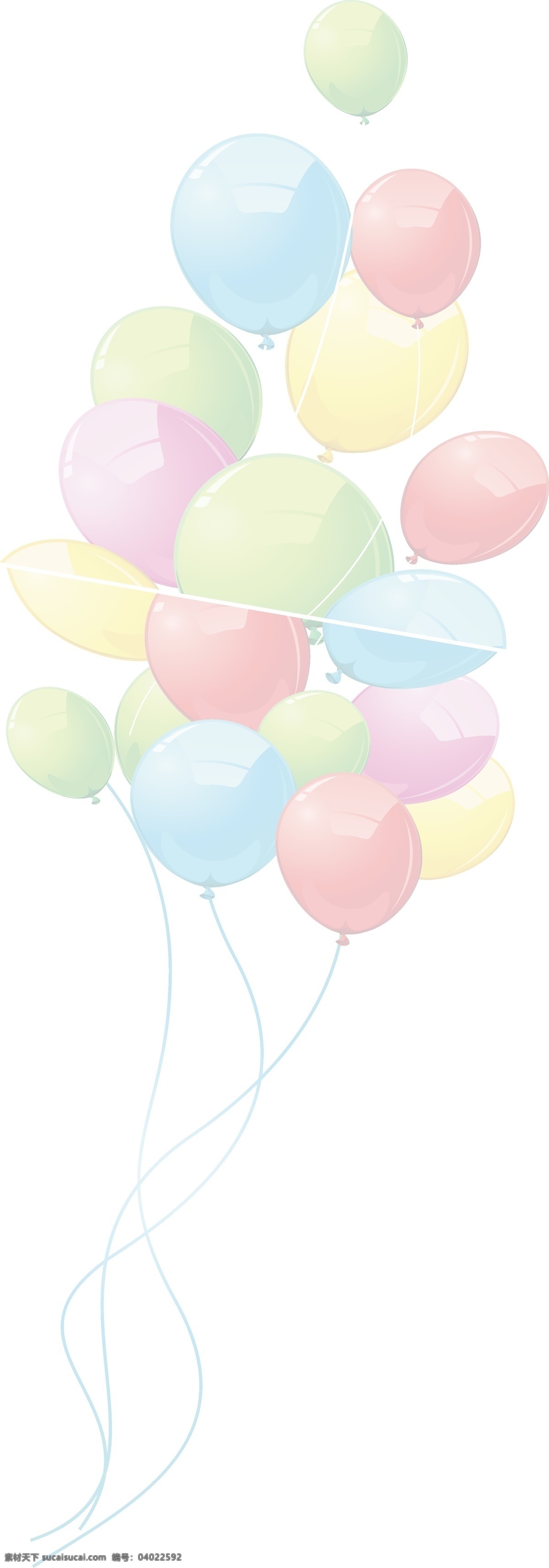 彩色气球元素 彩色 清新 气球 飘浮 飞翔