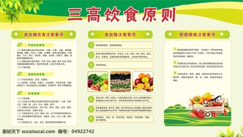 三高饮食原则素材图片下载-素材编号04922742-素材天下图库