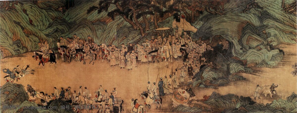 赵 雍 狩猎 人物 图 国画 文化艺术 绘画书法 国画人物 设计图库
