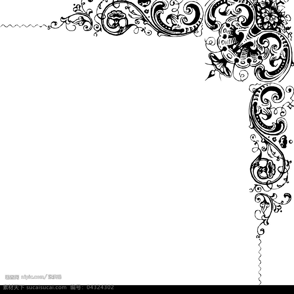 角花 花边 底纹边框 花纹花边 矢量图库