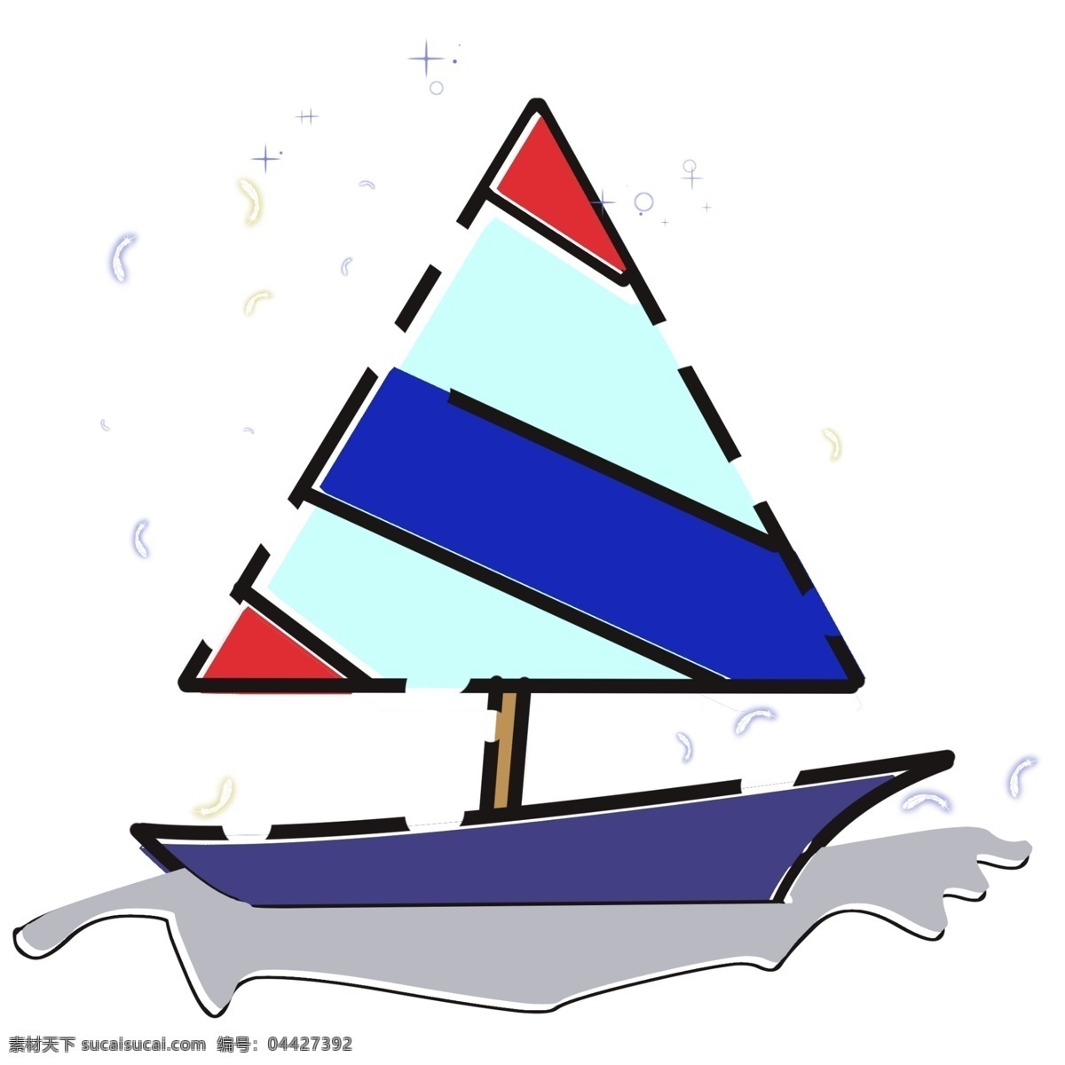 三角形 条纹 帆船 船只 交通工具