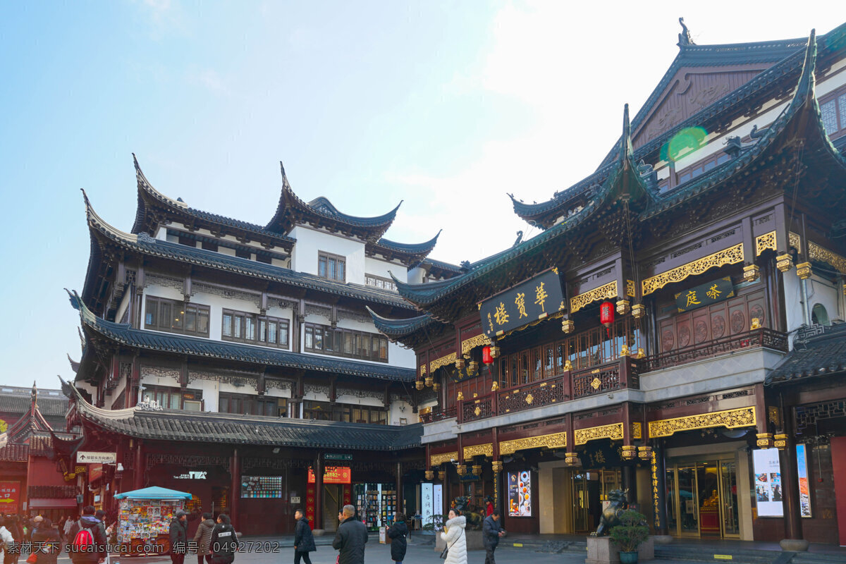 上海豫园 中式建筑 景点 旅游 古建筑 自然景观 建筑景观