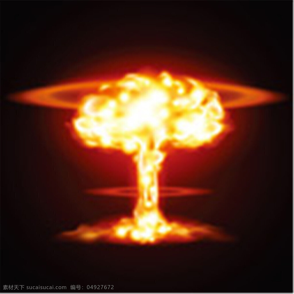核弹 爆炸 蘑菇云 自然景观 火花 矢量 黑色