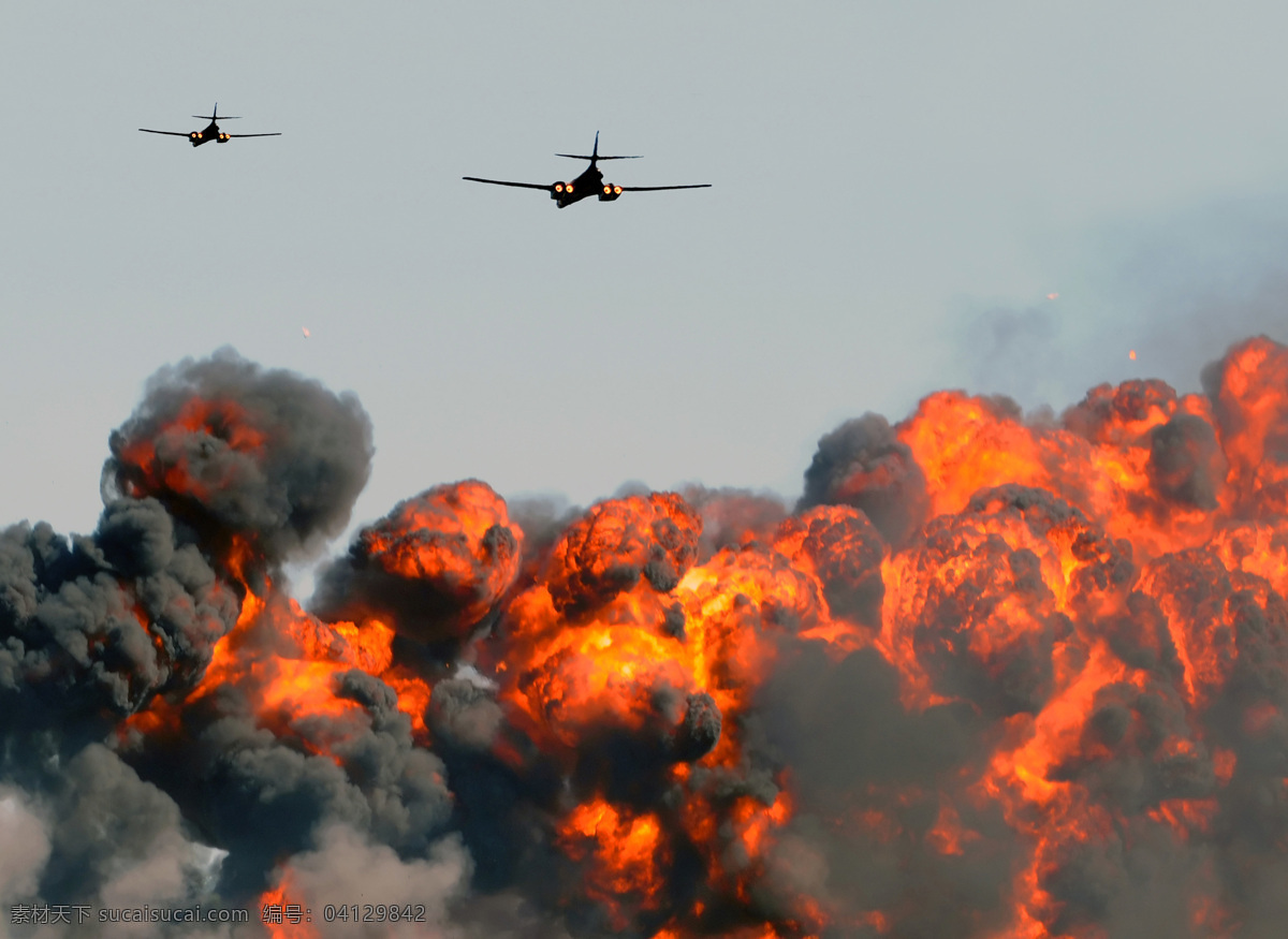 火焰 爆炸 特效 烟雾 硝烟 飞机 轰炸机 炸弹 爆破 浓烟 军事武器 现代科技