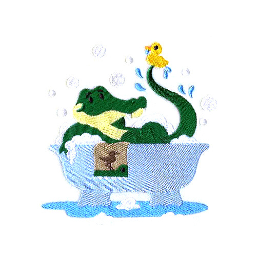 绣花免费下载 动物 鳄鱼 服装图案 生活元素 绣花 浴缸 面料图库 服装设计 图案花型