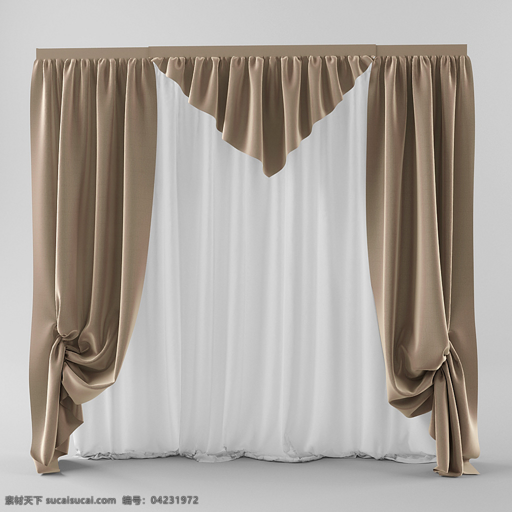温馨 暖 色系 窗帘 3d渲染 模型 暖色系窗帘 客厅 卧室