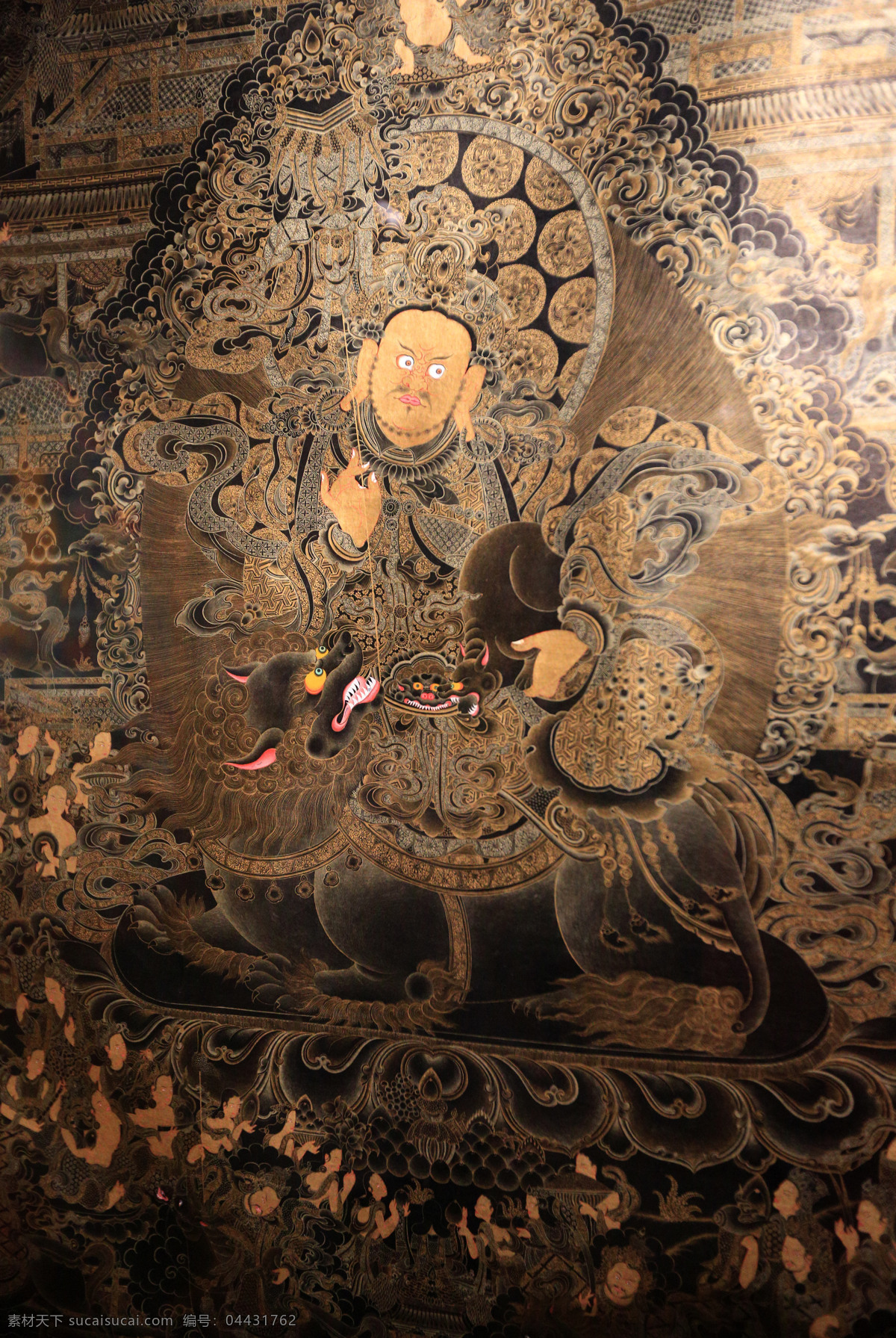 青海 藏 文化馆 壁画 青海藏文化馆 旅游 绘画书法 文化艺术 黑色