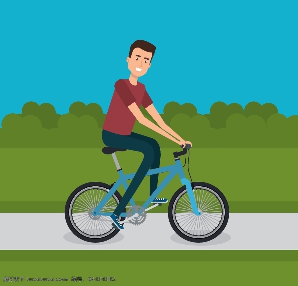 骑自行车图片 骑自行车 自行车 骑车 外送员 脚踏车 单车 环保 交通工具 代步工具 代步车 锻炼 健身 强身健体 卡通设计