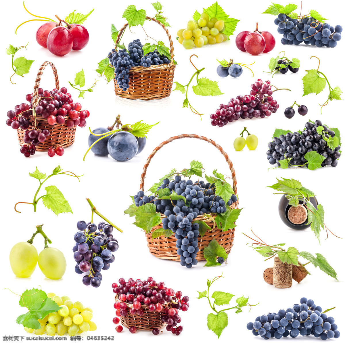 新鲜葡萄摄影 葡萄 红提 青葡萄 水果 水果摄影 新鲜水果 水果广告 食物 水果蔬菜 餐饮美食 白色