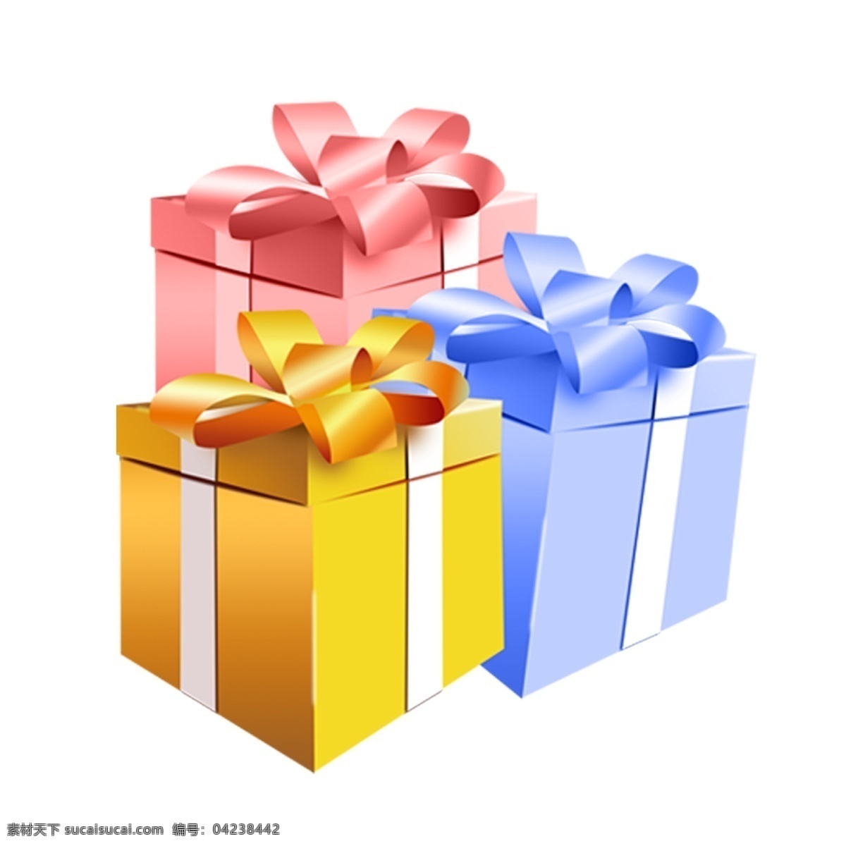 礼品盒 红色礼品盒 黄色礼品盒 蓝色礼品盒 卡通礼品盒