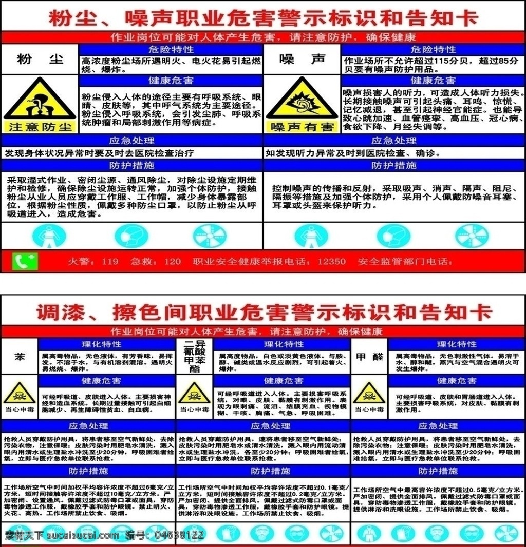 危险标识 小心中毒 防爆 燥声有害 注意防尘 公共标识标志 标识标志图标 矢量