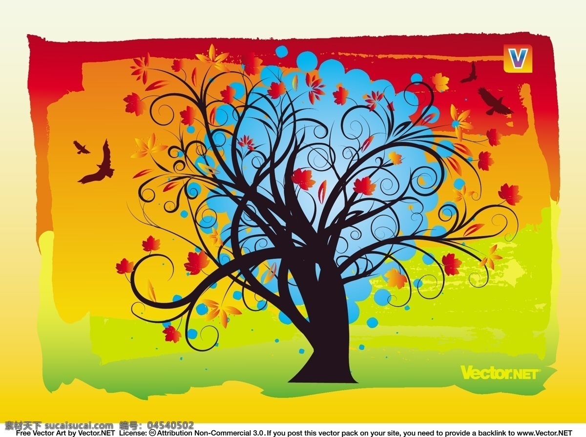 充满 活力 秋 树 矢量 背景 web 插画 创意 免费 秋天 图形 病 媒 生物 时尚 独特的 原始的 高质量 质量 新鲜的 设计秋天的树 摘要 丰富多彩的 psd源文件