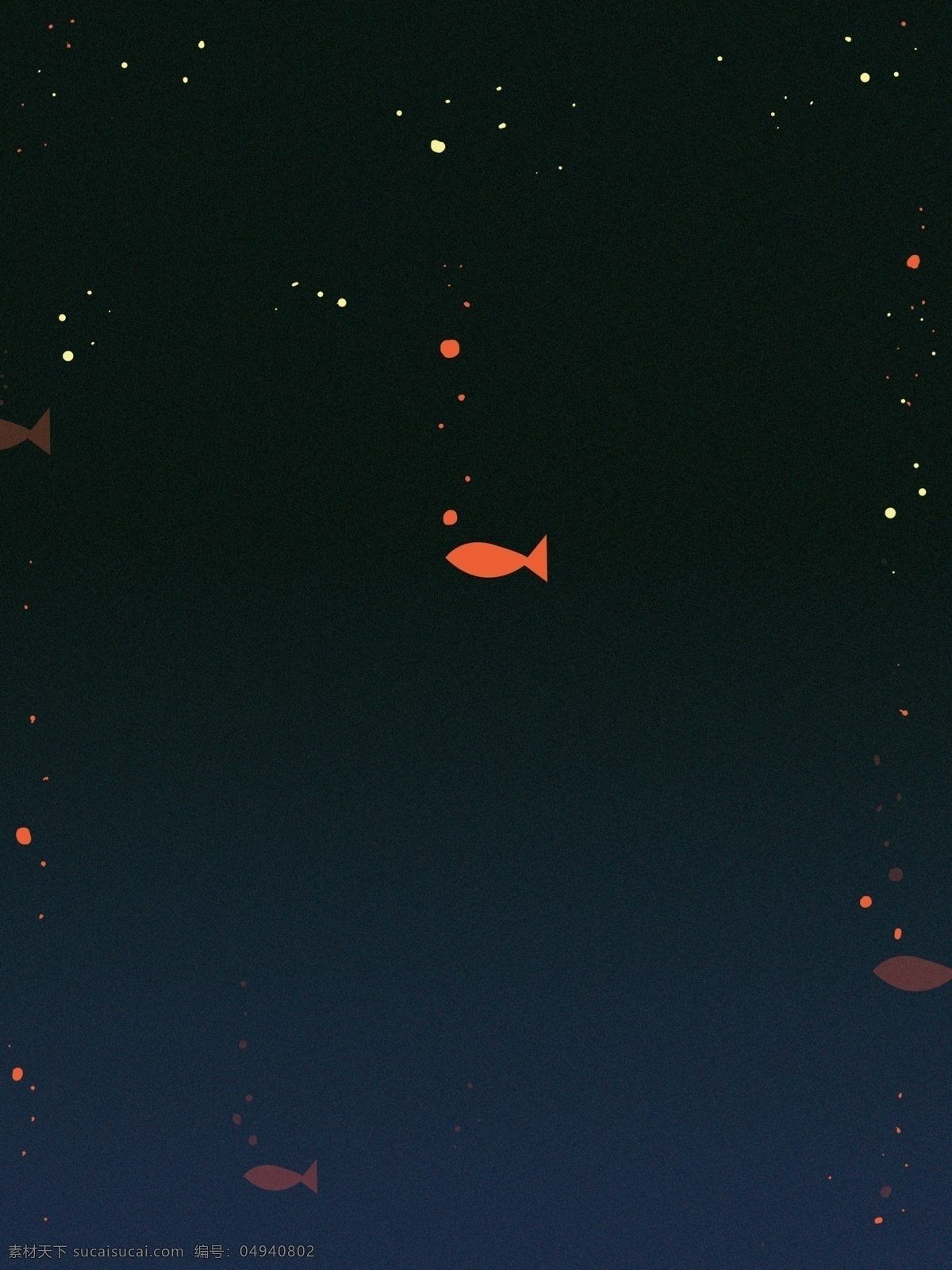 清新 红色 小鱼 广告 背景 广告背景 金鱼 光点 圆点 光芒 星星 手绘