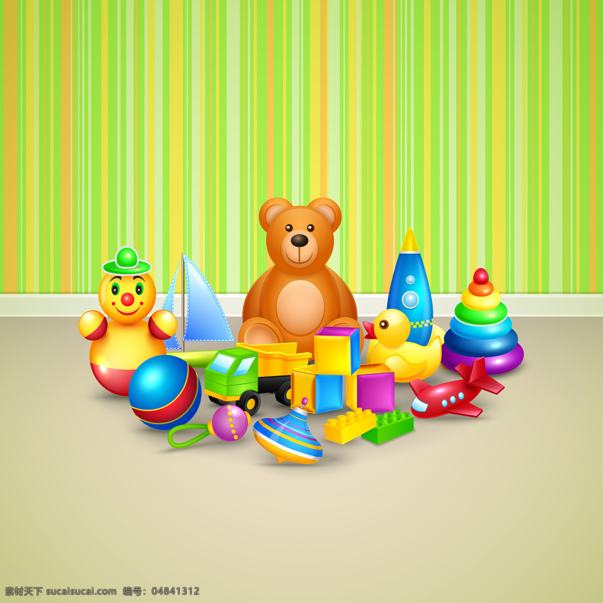 房间 现实 玩具 婴儿 儿童 色彩 熊 五颜六色 地板 泰迪熊 娱乐 儿童玩具 现实主义 物体 物品