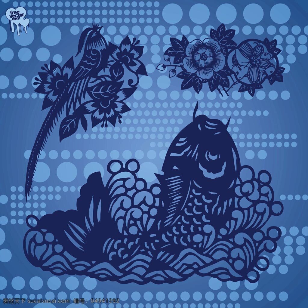 亚洲 异国 鱼花 插图 背景 元素 图案 海报 图 美容鸟 蓝色挑剔 中国汉语 生态 异国鱼花 财富 日本 日语 锦鲤 植物 热带