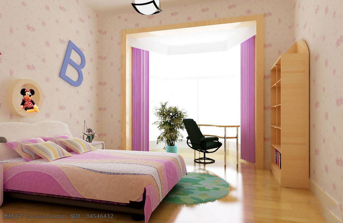 儿童 房 可爱 卧室 装修 家居装饰素材 室内设计