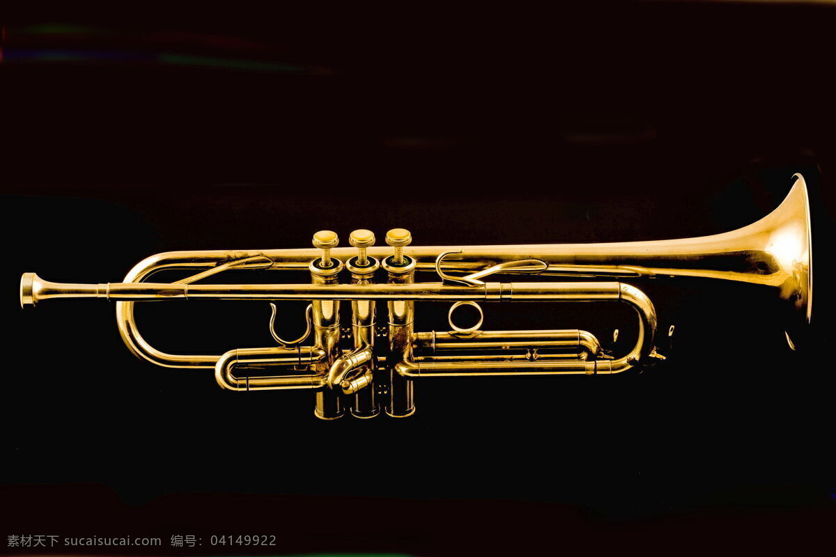 金色 铜管乐器 高清 长号 小号 号角 金属 材质