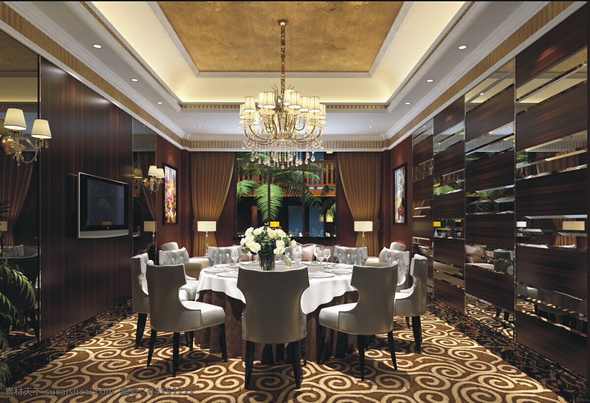 酒店 餐厅 包间 餐桌 环境设计 室内设计 酒店餐厅包间 新古典家具 家居装饰素材