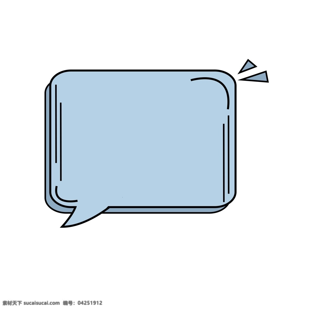 卡通 可爱 简约 蓝色 边框 气泡 框 卡通气泡框 气泡框 蓝色边框 简约边框 对话框 免 扣