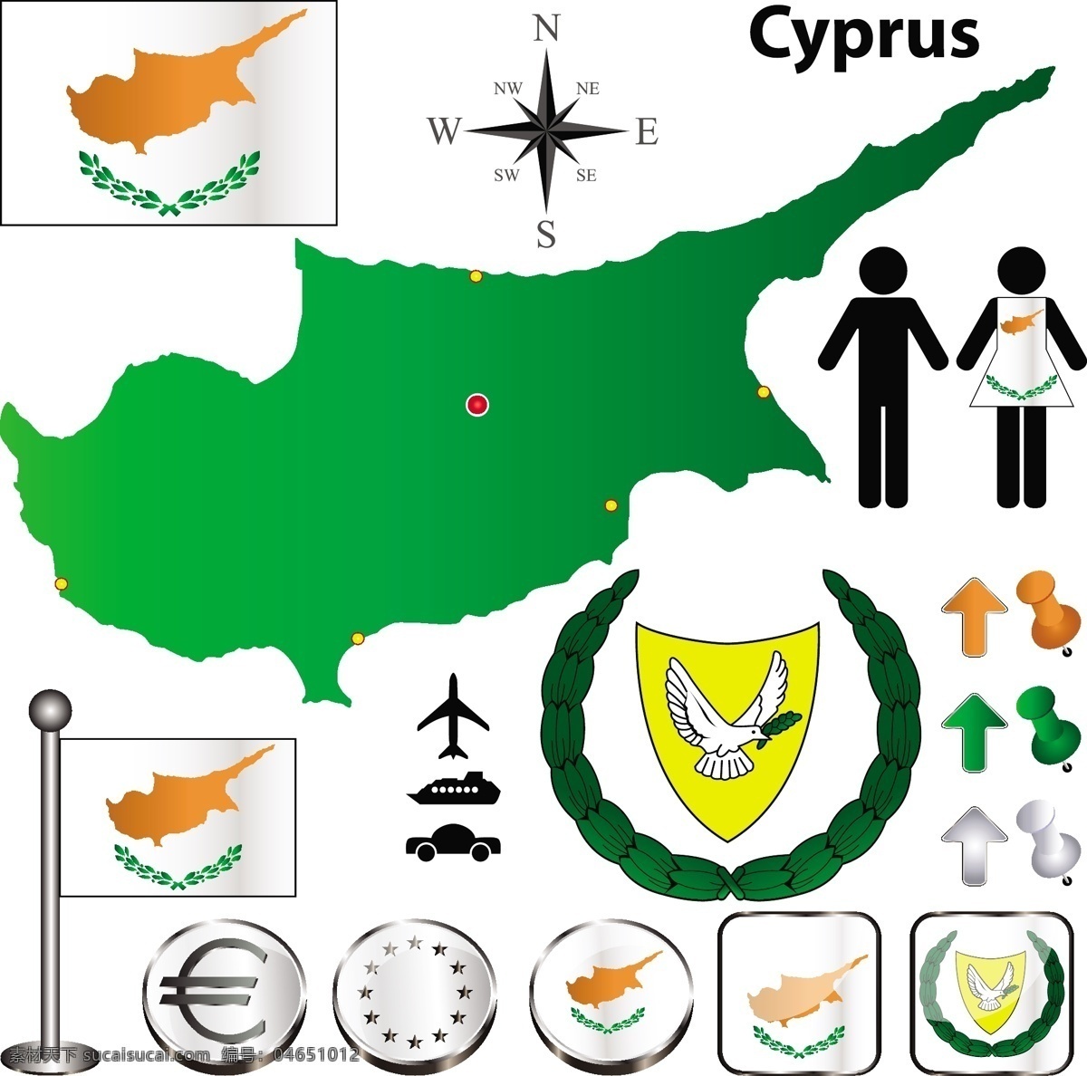 塞浦路斯 标识标志图标 国徽 国家 国旗 小图标 矢量 模板下载 psd源文件