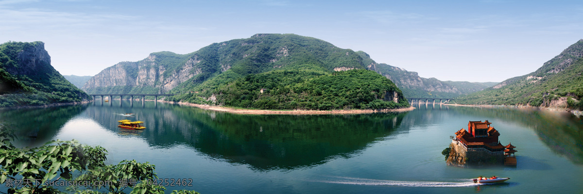 大好河山 船 湖泊 山 风景 绿水青山 素材图片 旅游摄影 自然风景 蓝色