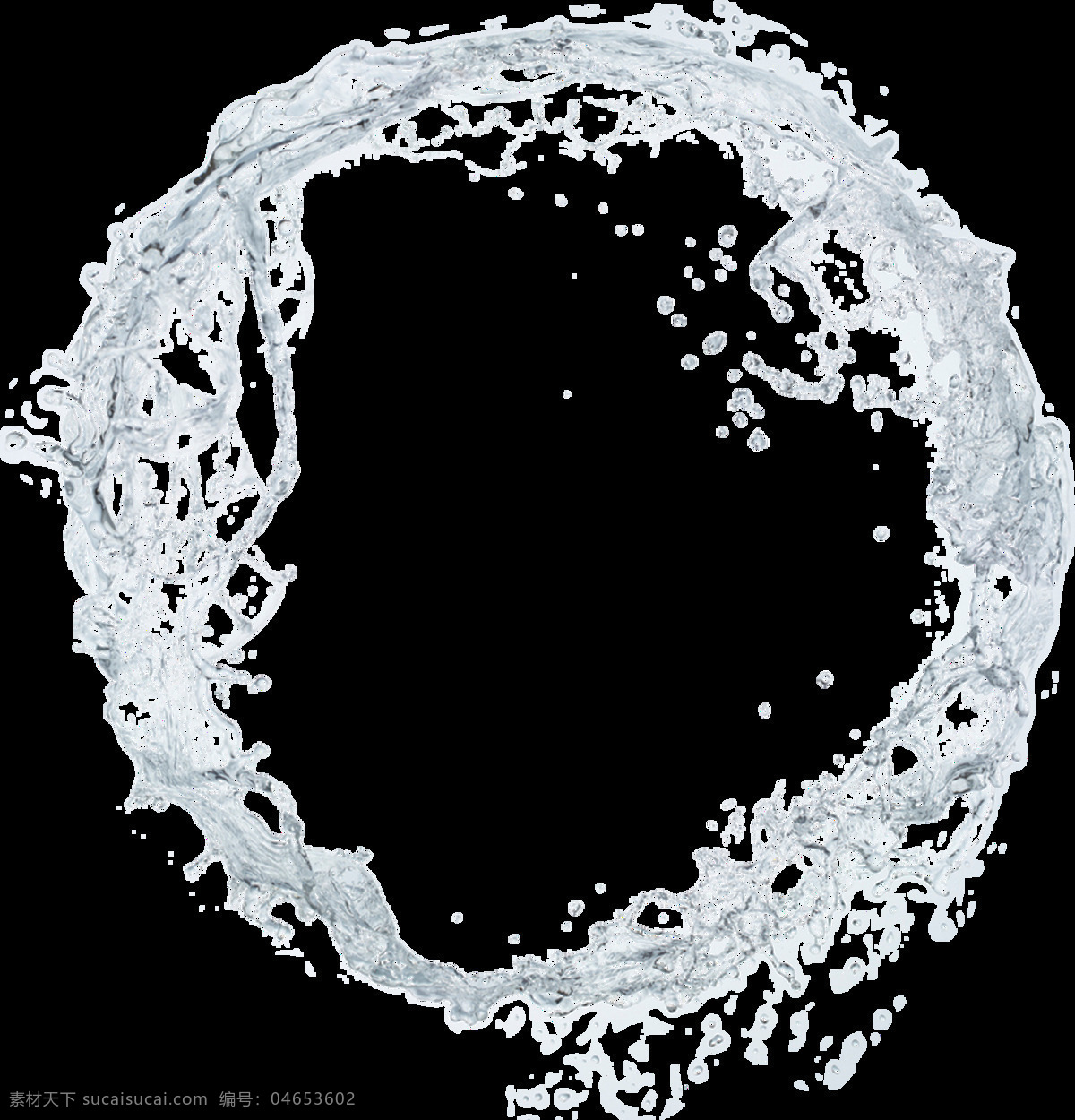 手绘 白色 水 环 透明 装饰 免 扣 创意 黑色 水滴 水环 透明素材