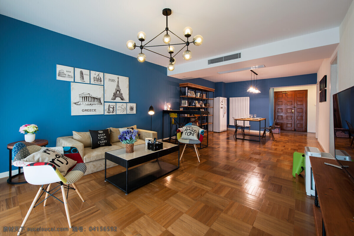 现代 时尚 大 户型 亮色 地板 室内装修 效果图 客厅装修 木制家具 双色地板 水晶灯