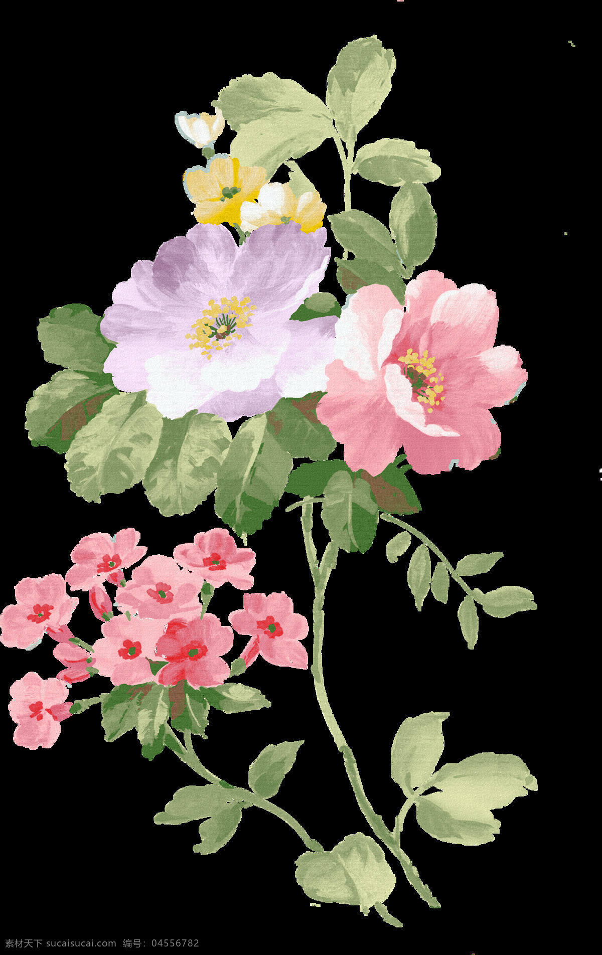复古花朵 花朵素材 花卉 绘画花朵 绘画书法 静物花卉 绿叶 手绘花朵 手绘 设计素材 模板下载 手绘花卉 文化艺术