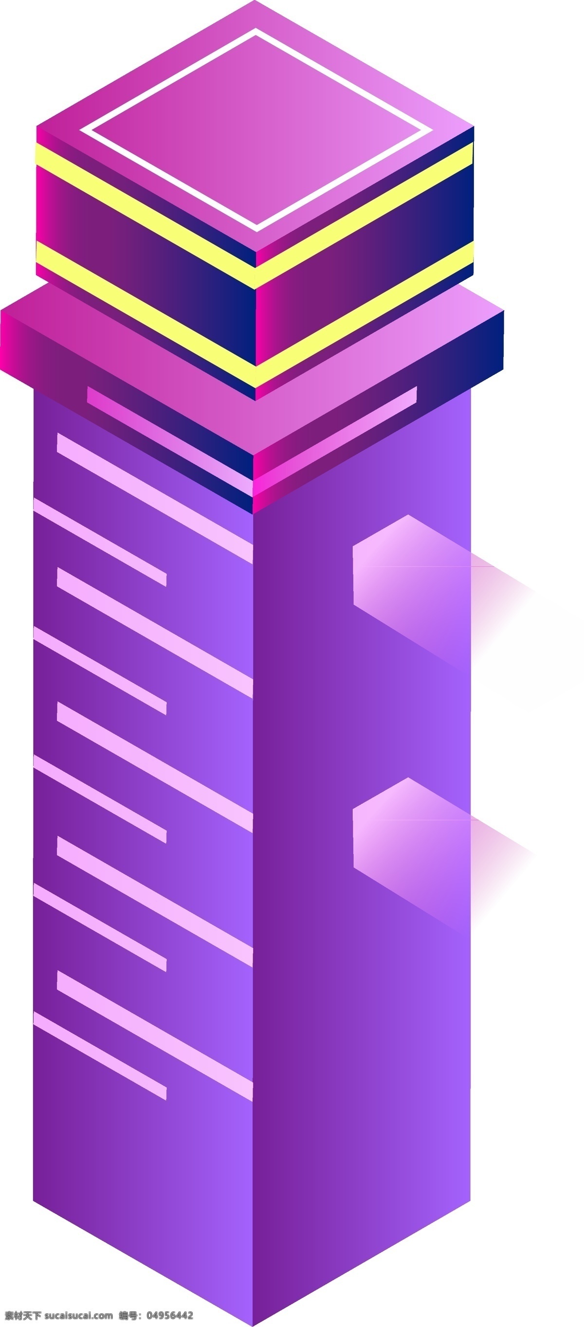 楼房模型 紫色 楼房 模型