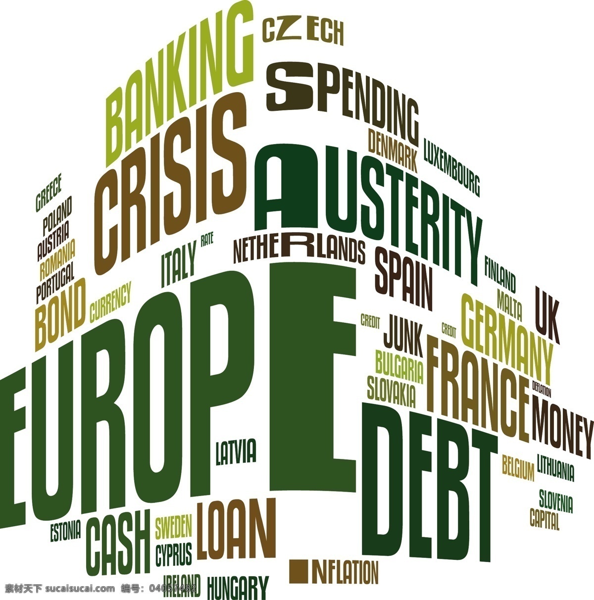 欧洲 债务 危机 词 云 矢量 图案 银行 业务财经 文本的背景 词的背景 词云