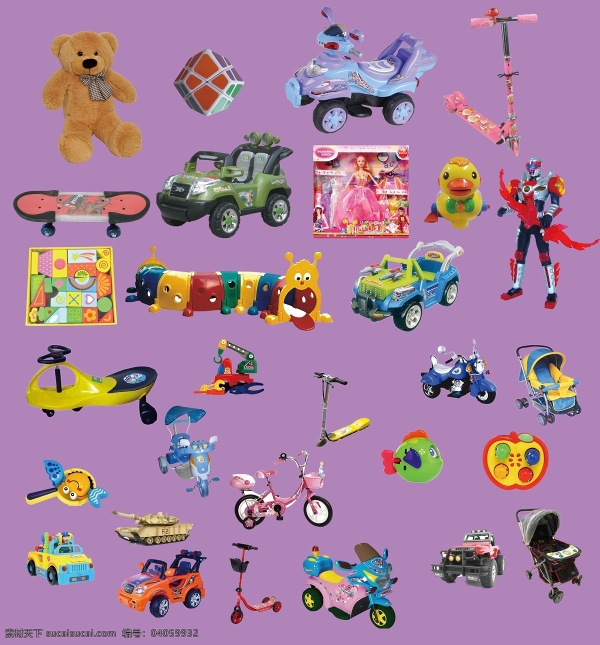 多款儿童玩具 儿童车 滑板车 儿童玩具图片 高清玩具图片 熊 四轮车 儿童拖车 小孩玩具车 分层 源文件