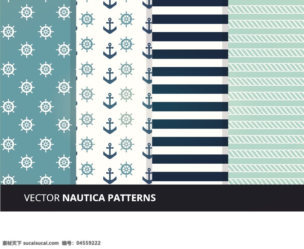 无缝模式向量 nautica 航海 海上 模式 无缝管 无缝模式 诺蒂卡模式 海洋模式 绳 绳的格局 背景设置 采集 蓝色条纹 条纹 条纹图案