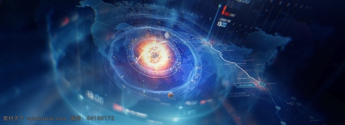 未来 科技 创意 合成 星球 效果 光环 游戏 背景 虚化 静态 液化