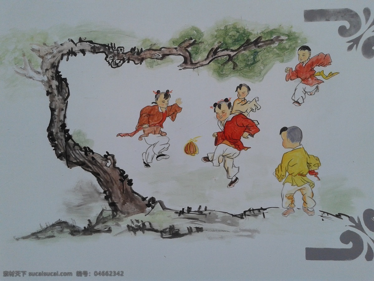中国传统游戏 蹴鞠绘画 蹴鞠 校园文化 画册 文化艺术 传统文化