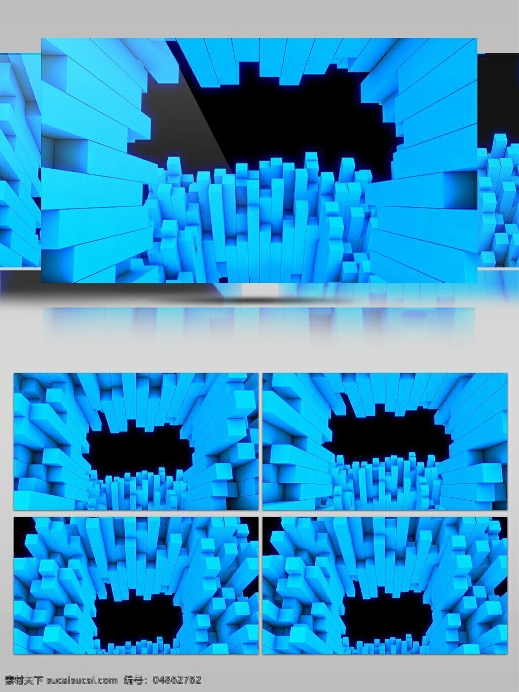 简约 柱体 堆积 蓝色 动感 视频 动态视频素材 方块 高清视频素材 黑色 视频素材 中间