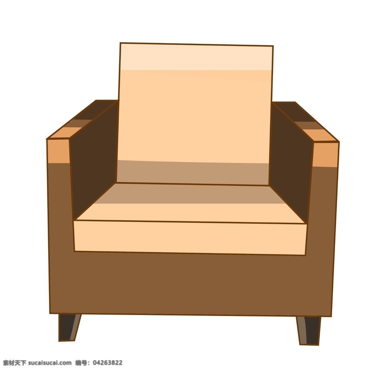 实木 木质 椅子 插画 实木的椅子 卡通插画 椅子插画 家具插画 家具椅子 座位椅子 褐色的椅子