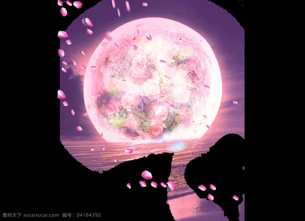 梦幻 花瓣 雨 玫瑰花 水晶球 元素 玫瑰 粉色 透明元素 png元素 免抠元素