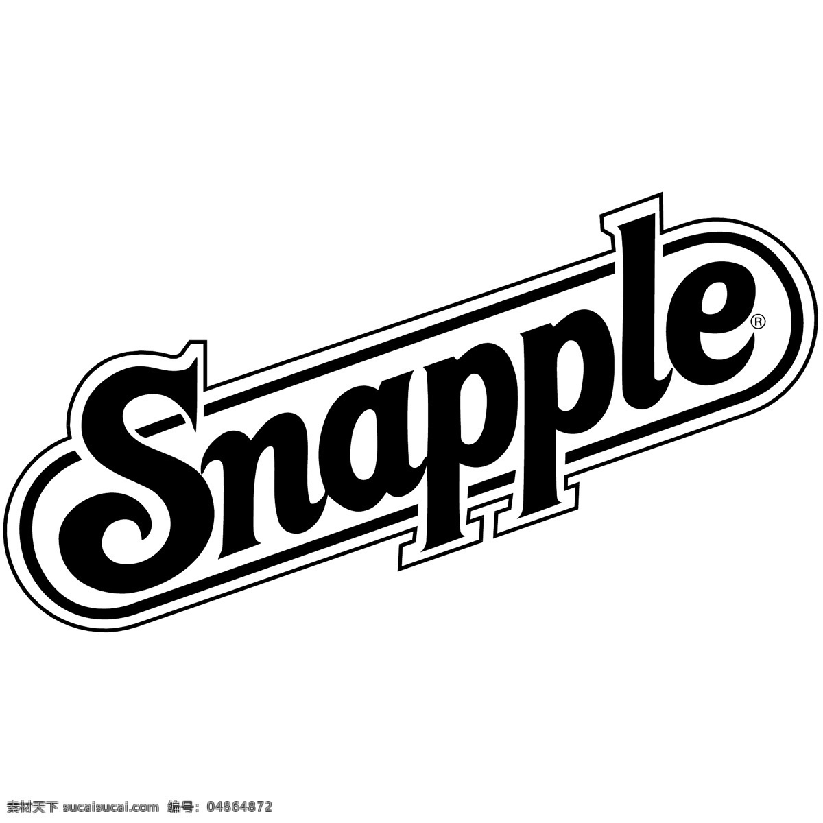 snapple 标志 标识为免费 白色