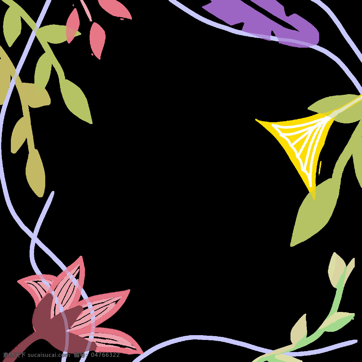 水彩 彩色 植物 背景 纹理 清新 底纹 脱俗 绿色 粉紫 黄色 多样 花朵 树叶 绿叶 条纹
