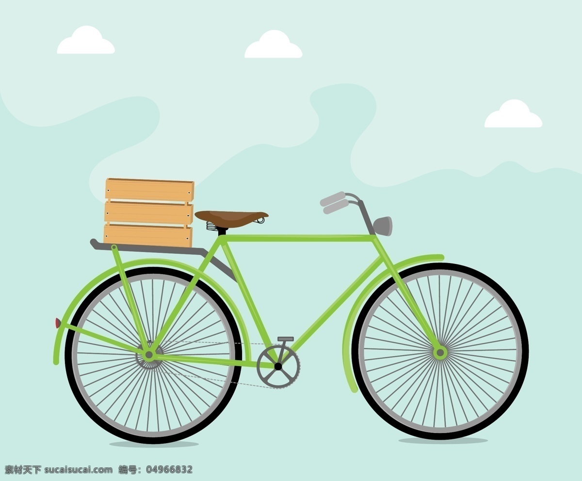 自行车 循环 负载 绿色 航运 交付 天空 承运人 盒 木箱 木盒 回 快递 生活百科 生活用品